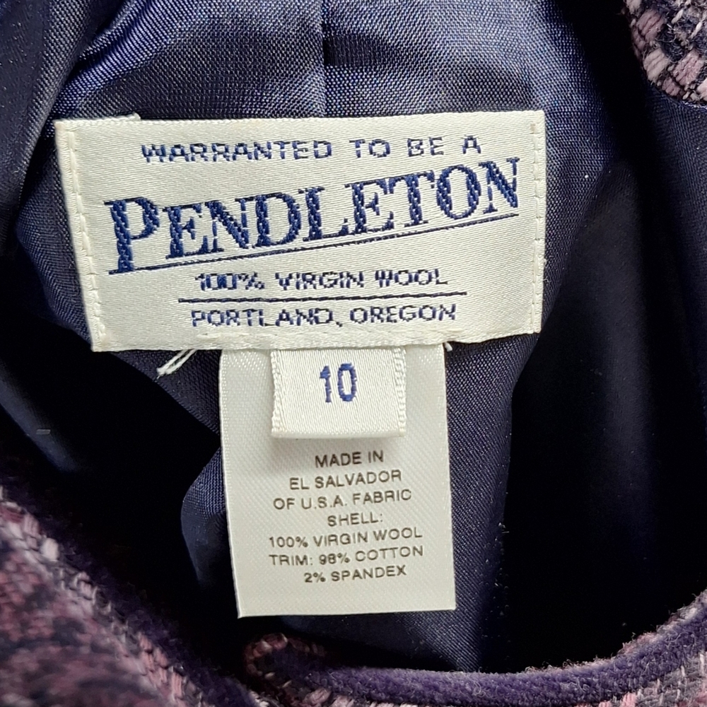 Pendelton Vintage Virgin Wool Ikat Pattern Blazer, Size 10 RN#29685 - Picture 2 of 14